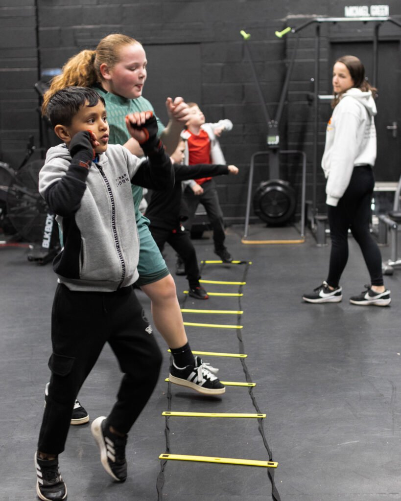 A picture of our children's class doing footwork drills